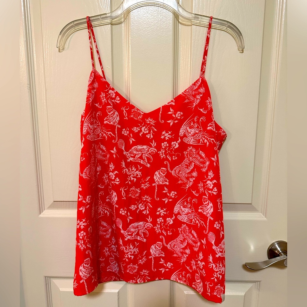 NWT SCOTCH & SODA Zazi Cami Orange Animal Print Size L NWT